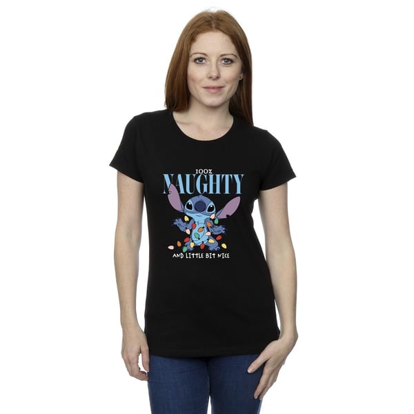 Disney Womens/Ladies Lilo & Stitch Naughty & Nice Cotton T-Shirt