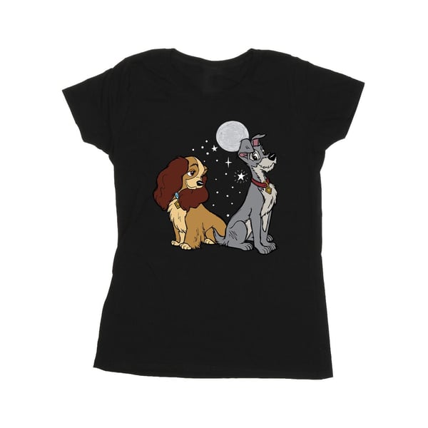 Disney Naiset Lady ja Kulkuri Kuu Puuvilla T-paita