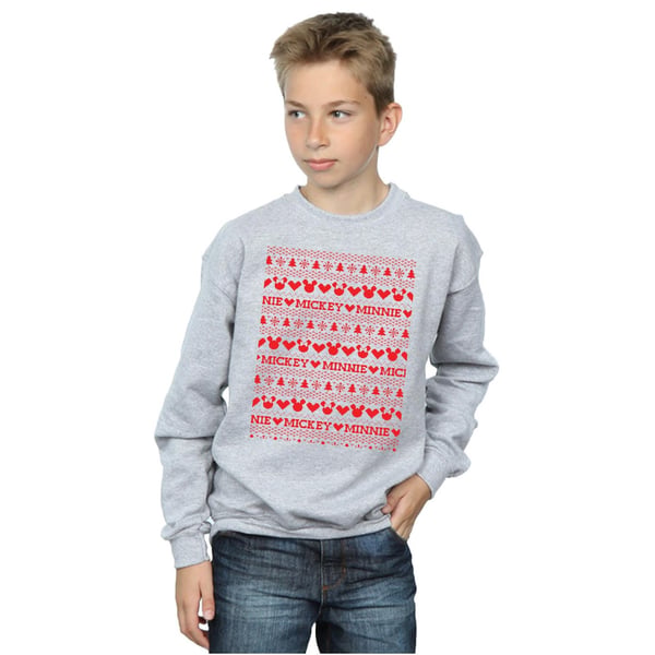 Disney Boys Mickey And Minnie Christmas Fair Isle Sweatshirt