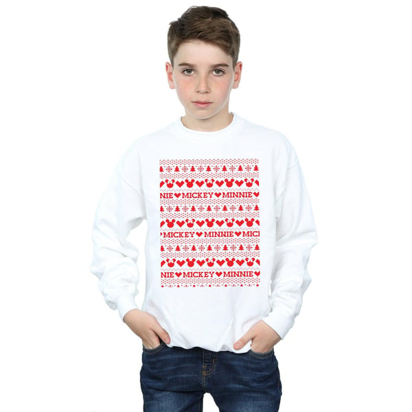 Disney Boys Mickey And Minnie Christmas Fair Isle Sweatshirt