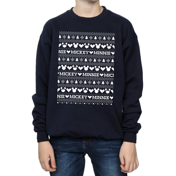 Disney Boys Mickey And Minnie Christmas Fair Isle Sweatshirt