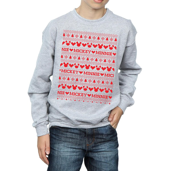 Disney Boys Mickey And Minnie Christmas Fair Isle Sweatshirt