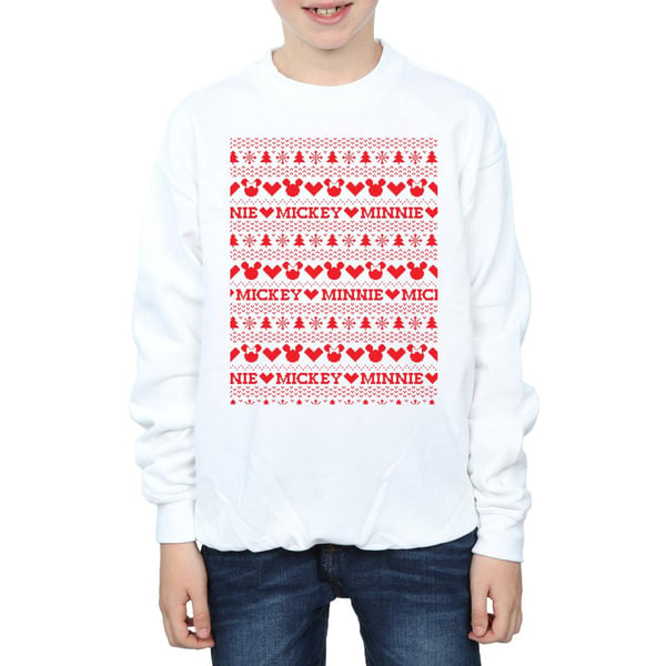 Disney Boys Mickey And Minnie Christmas Fair Isle Sweatshirt