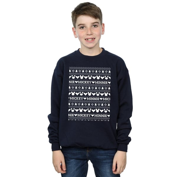 Disney Boys Mickey And Minnie Christmas Fair Isle Sweatshirt