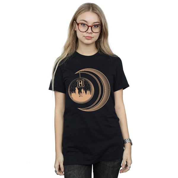 Harry Potter Womens/Ladies Hogwarts Moon Cotton Boyfriend T-Shirt