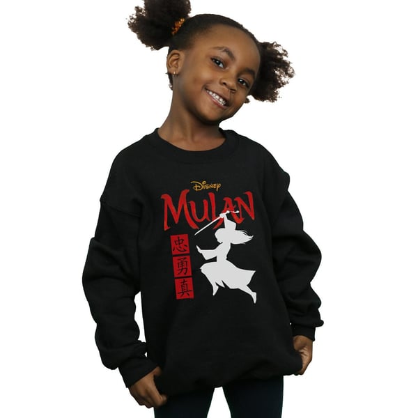 Disney Girls Mulan Movie Warrior Silhouette Sweatshirt