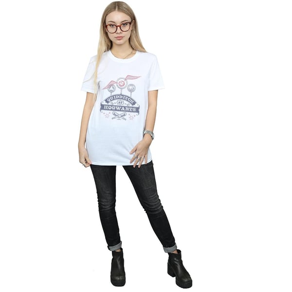 Harry Potter Womens/Ladies Quidditch At Hogwarts Cotton Boyfriend T-Shirt