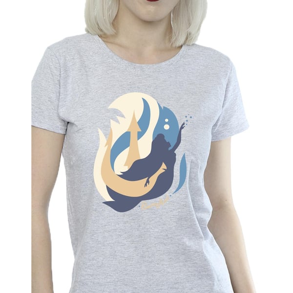 Disney Womens/Ladies The Little Mermaid Colour Silhouettes Cotton T-Shirt