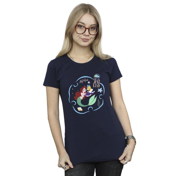Disney Womens/Ladies The Little Mermaid Reading A Book Cotton T-Shirt