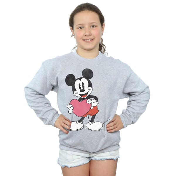 Disney Girls Mickey Mouse Valentine Heart Sweatshirt