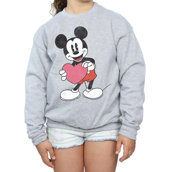 Disney Girls Mickey Mouse Valentine Heart Sweatshirt