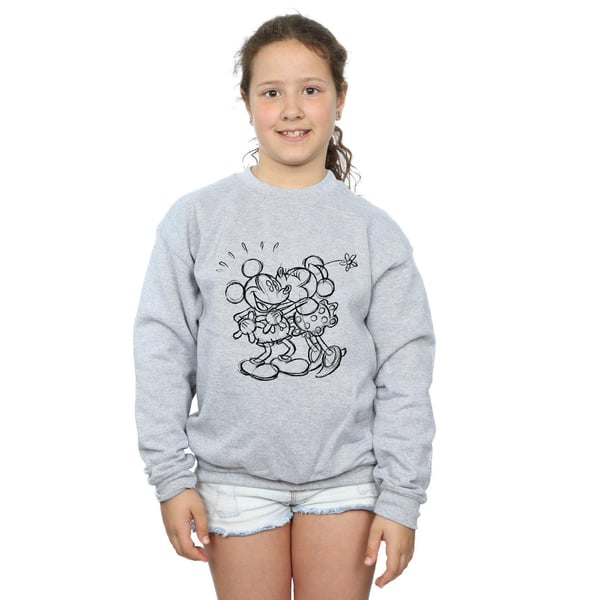 Disney Girls Mickey And Minnie Mouse Kiss Sketch Sweatshirt