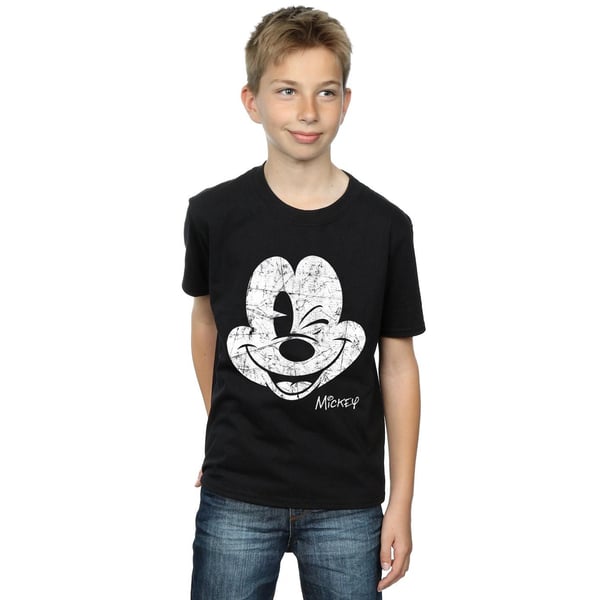 Disney Boys Mickey Mouse Distressed Face T-Shirt