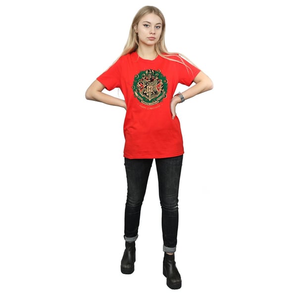 Harry Potter Womens/Ladies Christmas Wreath Cotton Boyfriend T-Shirt