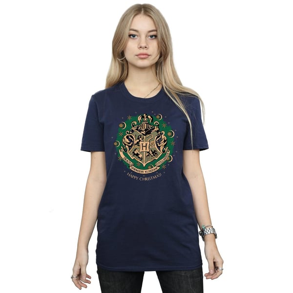 Harry Potter Womens/Ladies Christmas Wreath Cotton Boyfriend T-Shirt