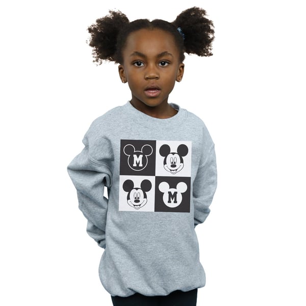Disney Girls Mickey Mouse Smiling Squares Sweatshirt