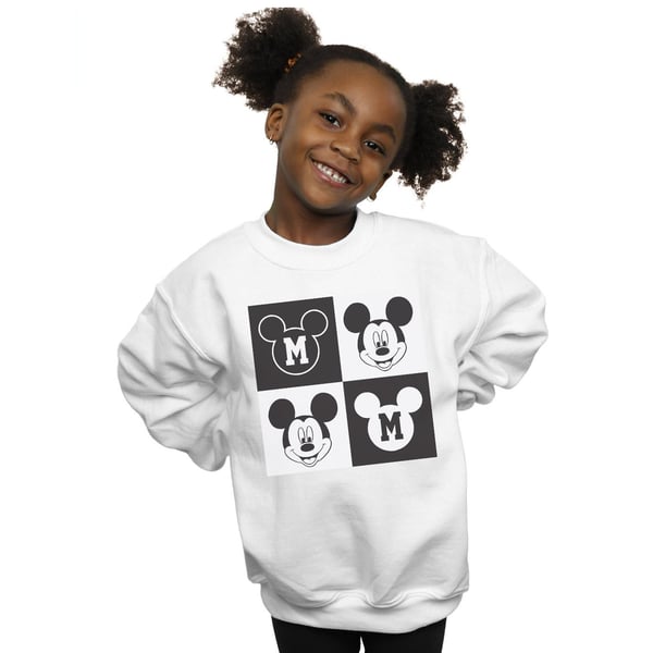 Disney Girls Mickey Mouse Smiling Squares Sweatshirt