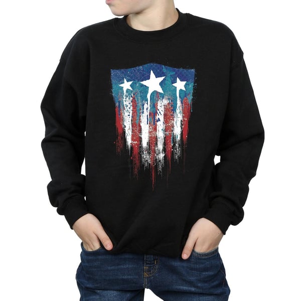 Marvel Boys Captain America Flag Shield Sweatshirt