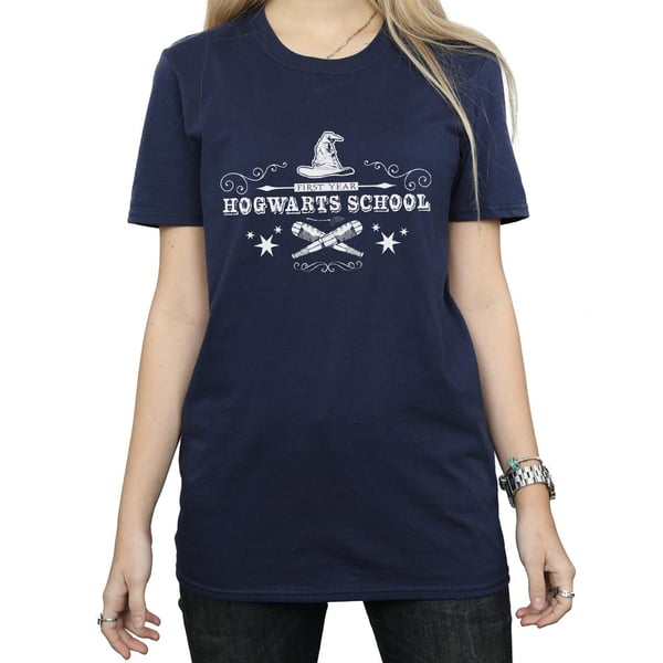 Harry Potter Womens/Ladies Hogwarts First Year Cotton Boyfriend T-Shirt