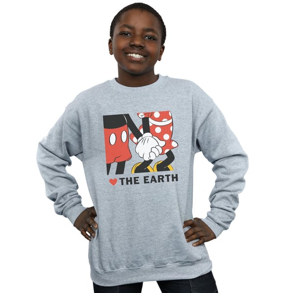 Disney Boys Mickey Mouse Heart The Earth Sweatshirt