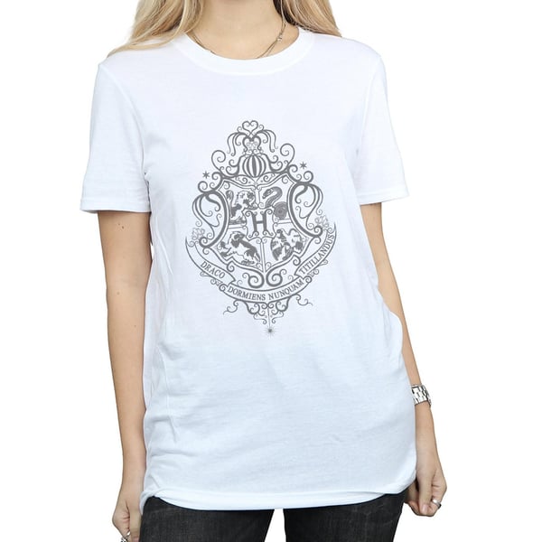 Harry Potter Womens/Ladies Hogwarts Draco Dormiens Crest Cotton Boyfriend T-Shirt