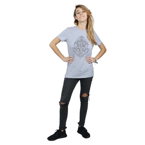 Harry Potter Womens/Ladies Hogwarts Draco Dormiens Crest Cotton Boyfriend T-Shirt