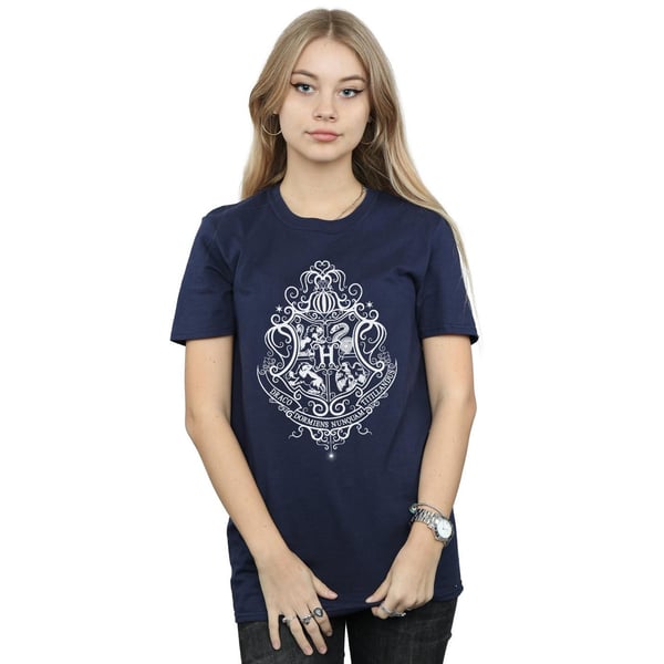 Harry Potter Womens/Ladies Hogwarts Draco Dormiens Crest Cotton Boyfriend T-Shirt