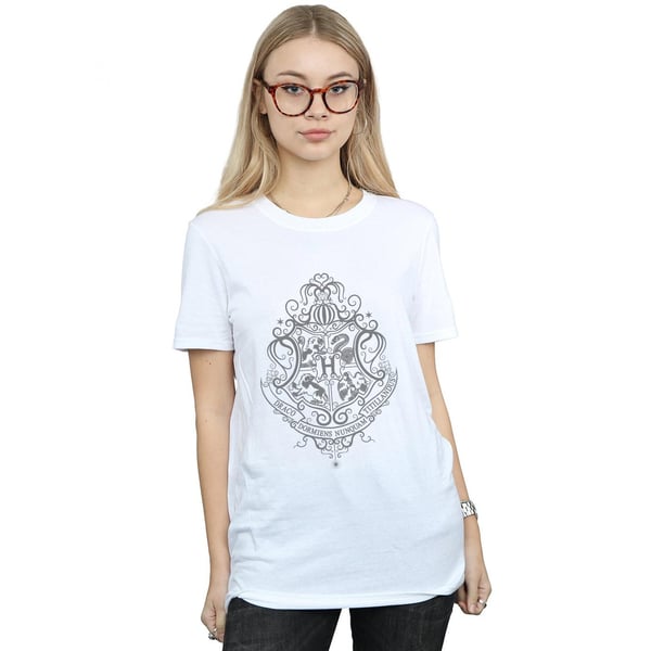 Harry Potter Womens/Ladies Hogwarts Draco Dormiens Crest Cotton Boyfriend T-Shirt