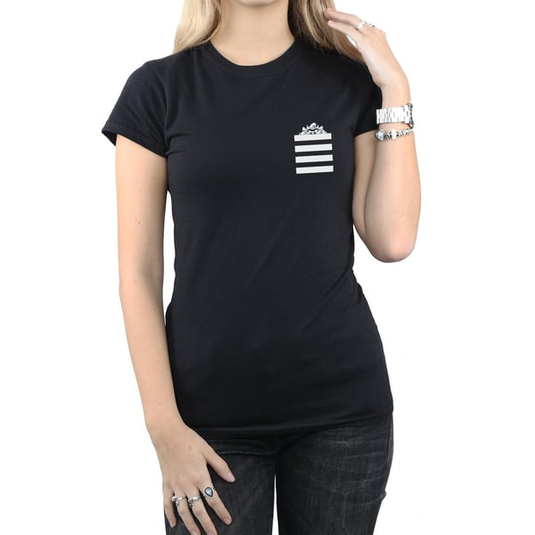 Looney Tunes Womens/Ladies Taz Stripes Faux Pocket Cotton T-Shirt