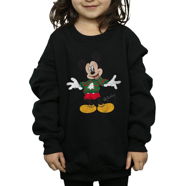Disney Girls Mickey Mouse Christmas Jumper Sweatshirt