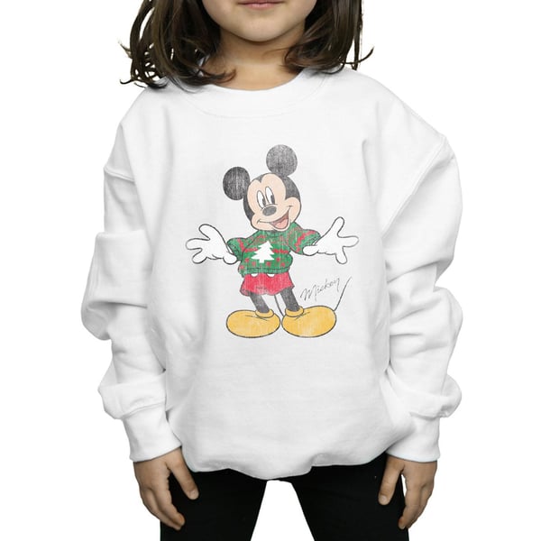Disney Girls Mickey Mouse Christmas Jumper Sweatshirt