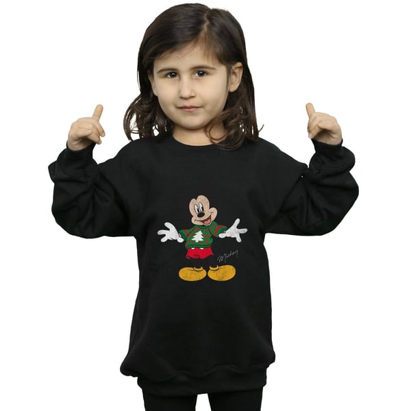 Disney Girls Mickey Mouse Christmas Jumper Sweatshirt