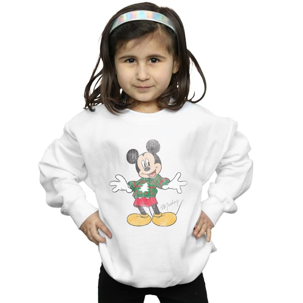 Disney Girls Mickey Mouse Christmas Jumper Sweatshirt