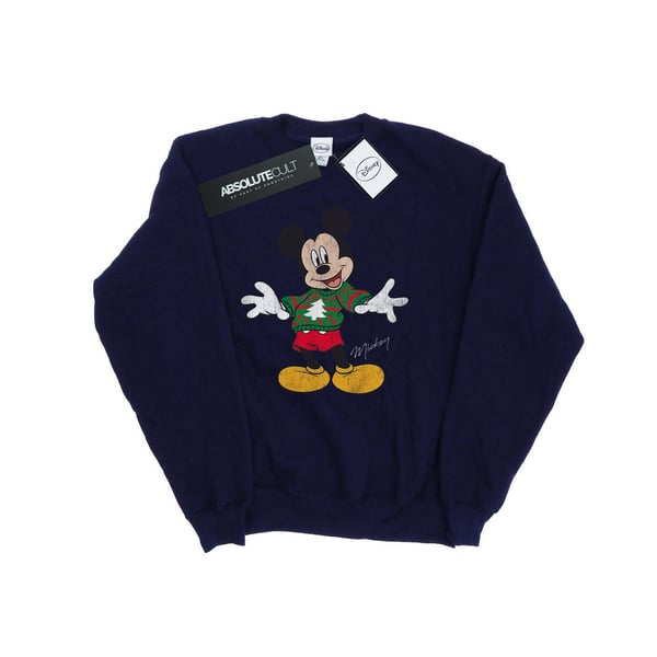 Disney Girls Mickey Mouse Christmas Jumper Sweatshirt