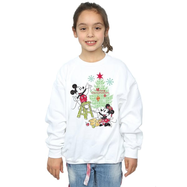 Disney Girls Mickey And Minnie Christmas Tree Sweatshirt