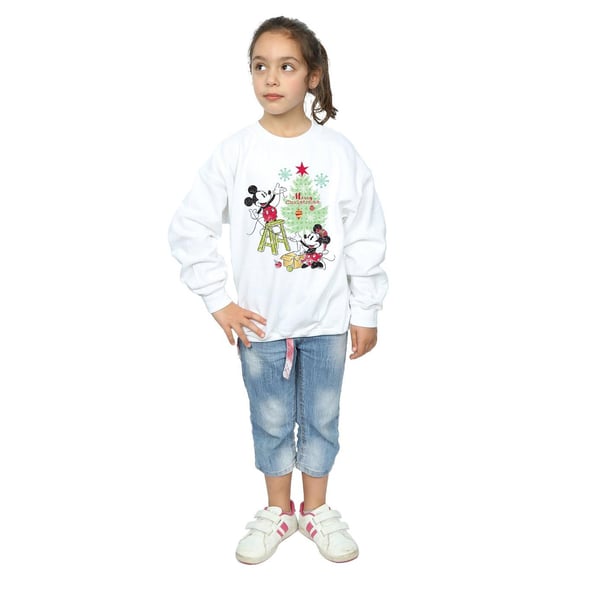 Disney Girls Mickey And Minnie Christmas Tree Sweatshirt