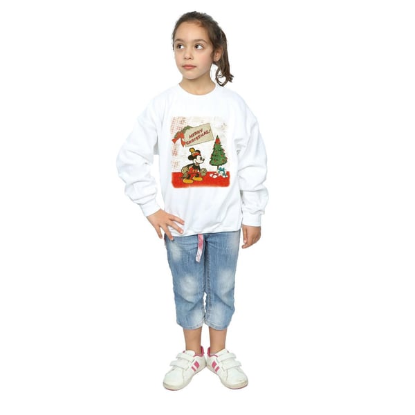 Disney Girls Mickey Mouse Vintage Christmas Sweatshirt