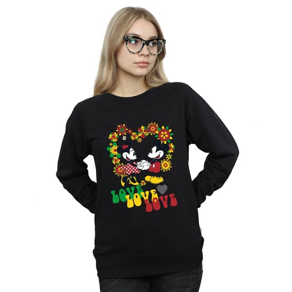 Disney Womens/Ladies Mickey And Minnie Mouse Hippie Love Sweatshirt