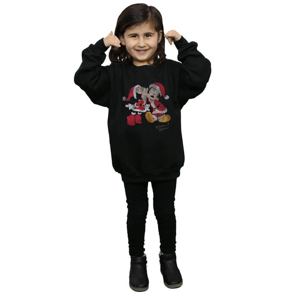 Disney Girls Mickey And Minnie Christmas Kiss Sweatshirt