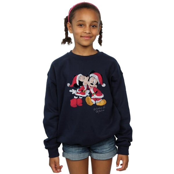 Disney Girls Mickey And Minnie Christmas Kiss Sweatshirt