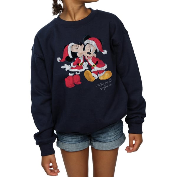 Disney Girls Mickey And Minnie Christmas Kiss Sweatshirt