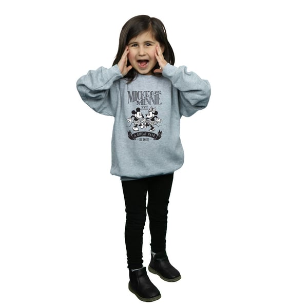 Disney Girls Mickey And Minnie Mouse Great Pair Sweatshirt