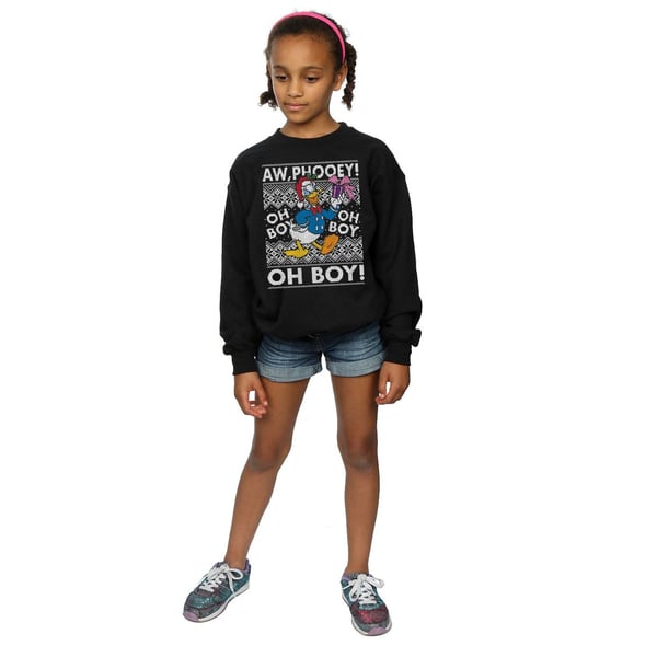 Disney Girls Donald Duck Christmas Fair Isle Sweatshirt