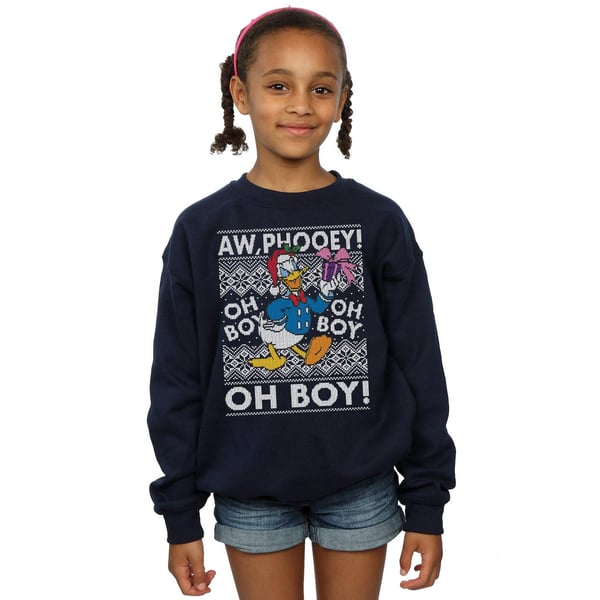 Disney Girls Donald Duck Christmas Fair Isle Sweatshirt