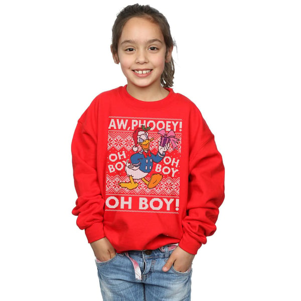 Disney Girls Donald Duck Christmas Fair Isle Sweatshirt