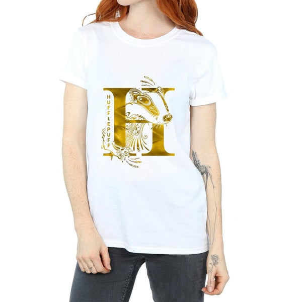 Harry Potter Womens/Ladies Hufflepuff Badger Cotton Boyfriend T-Shirt