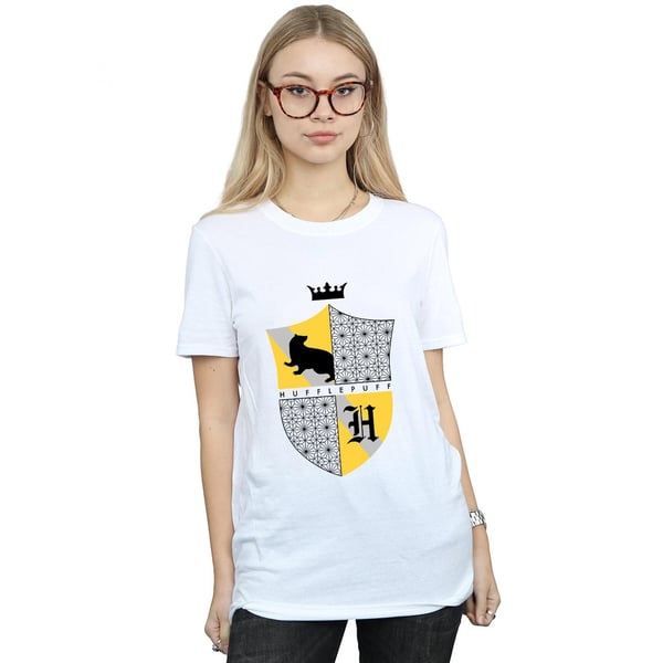 Harry Potter Womens/Ladies Hufflepuff Shield Cotton Boyfriend T-Shirt