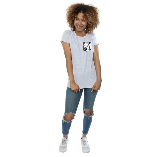 Looney Tunes Womens/Ladies Pepe Le Pew Face Faux Pocket Cotton T-Shirt