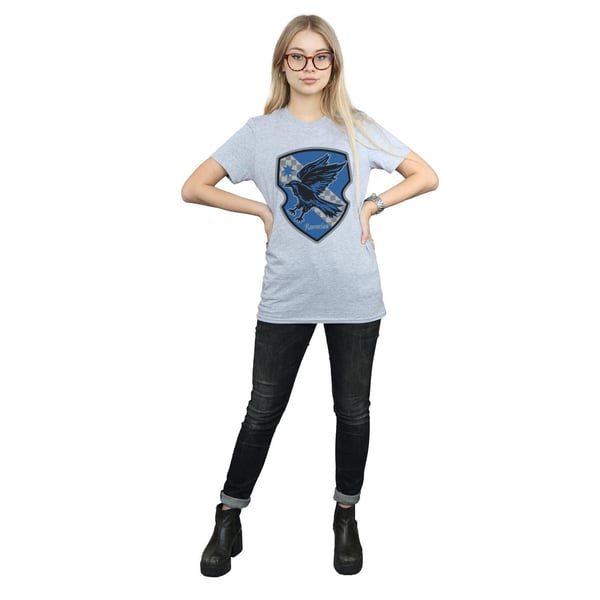 Harry Potter Womens/Ladies Ravenclaw Crest Flat Cotton Boyfriend T-Shirt