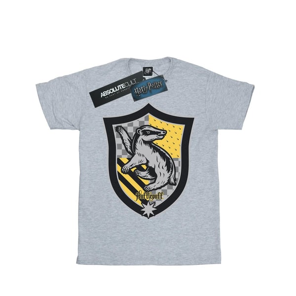 Harry Potter Womens/Ladies Hufflepuff Crest Flat Cotton Boyfriend T-Shirt